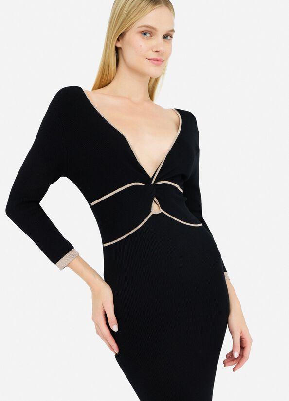 abito con scollo a V CF5157MS49I C3777 LIU JO BLACK 