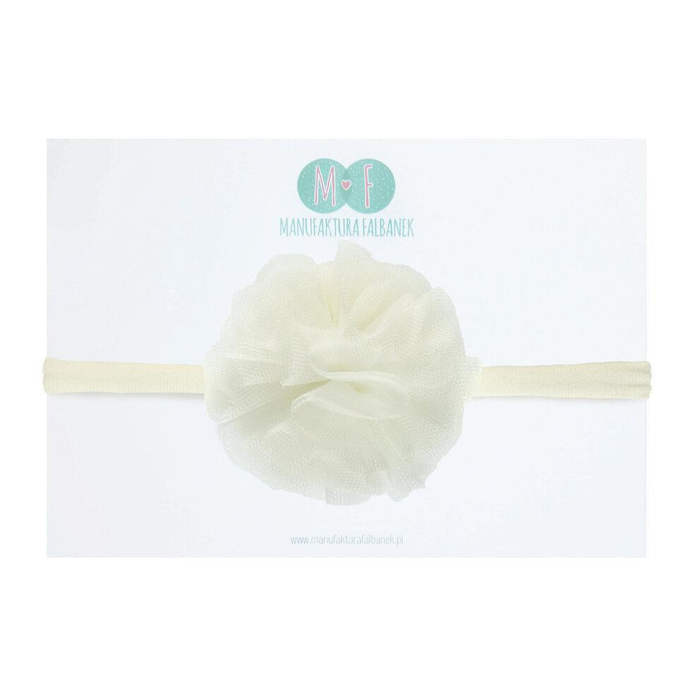 cerchietto in tessuto con applicazione HEADBAND ECRU MANUFAKTURA FALBANEK 