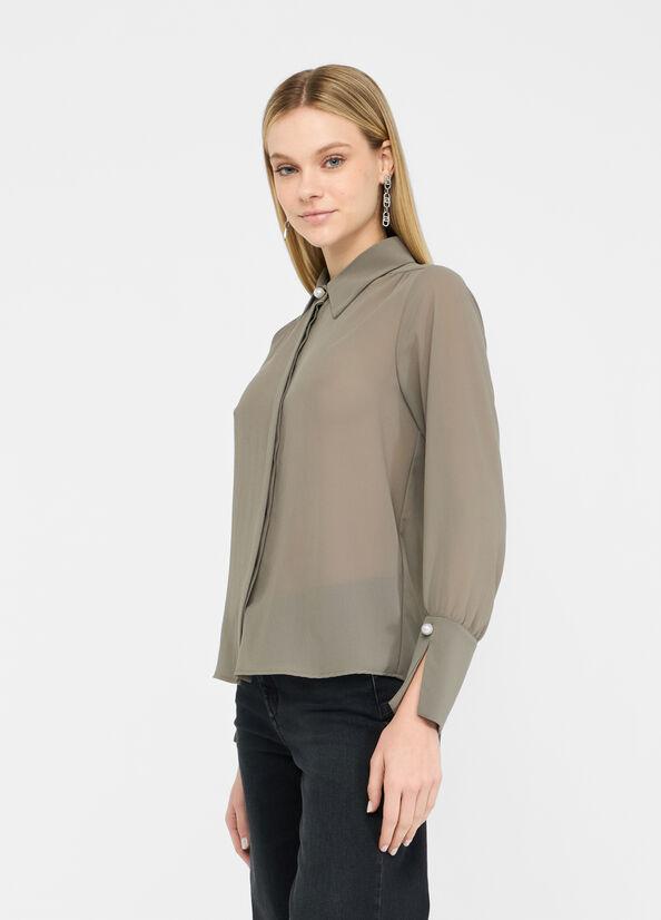 camicia con perle CF5302TS869 X0707 LIU JO BLACK 