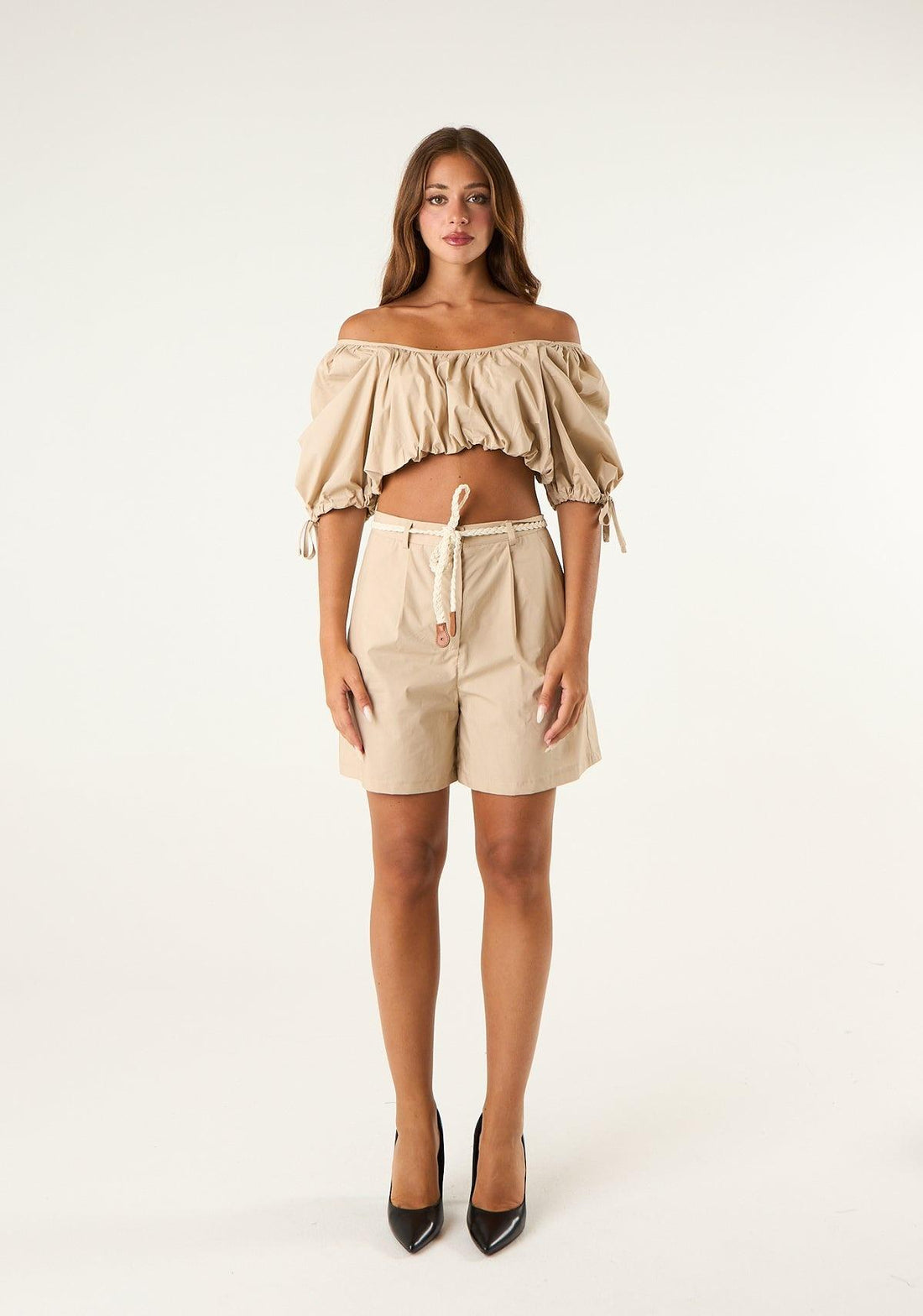 coordinato top e shorts TAB2618 SABBIA VICOLO 