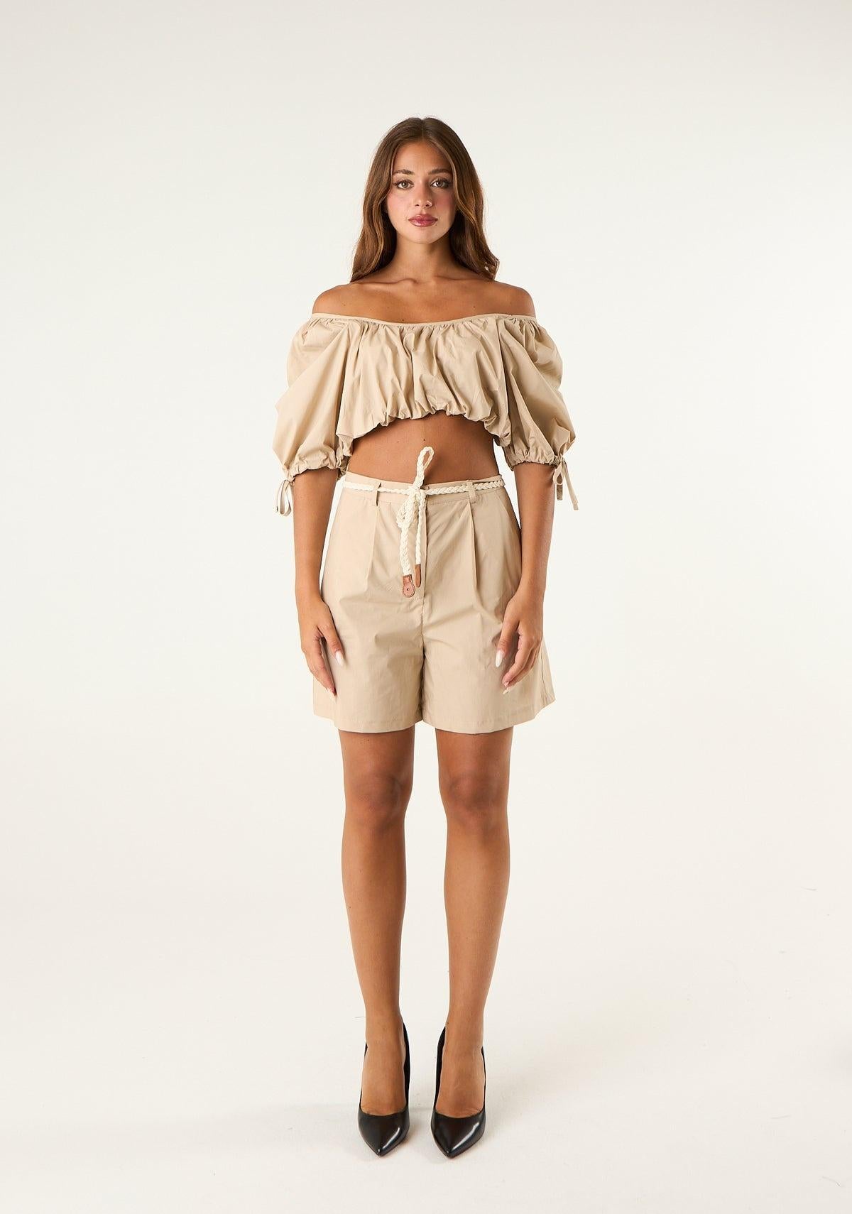 coordinato top e shorts TAB2618 SABBIA VICOLO 