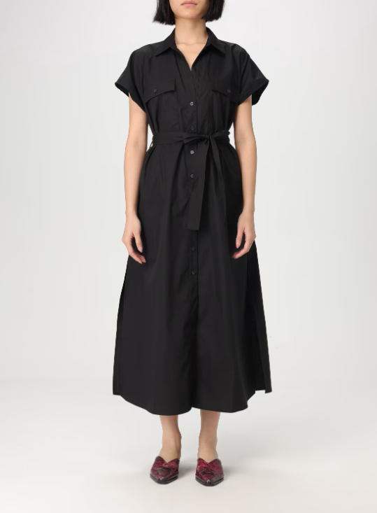 abito longuette con spacco DA430PF0010DXXX 999 DONDUP 