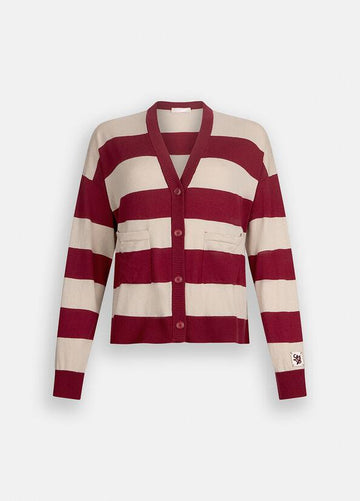 cardigan in maglia a righe MF5374MA16R C3850 LIU JO WHITE 