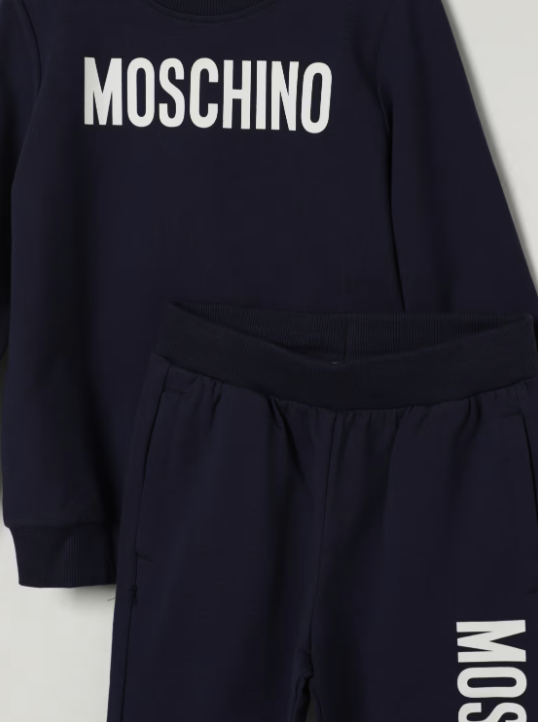 tuta con logo moschino HUK04ELDA21 40016 MOSCHINO KIDS 