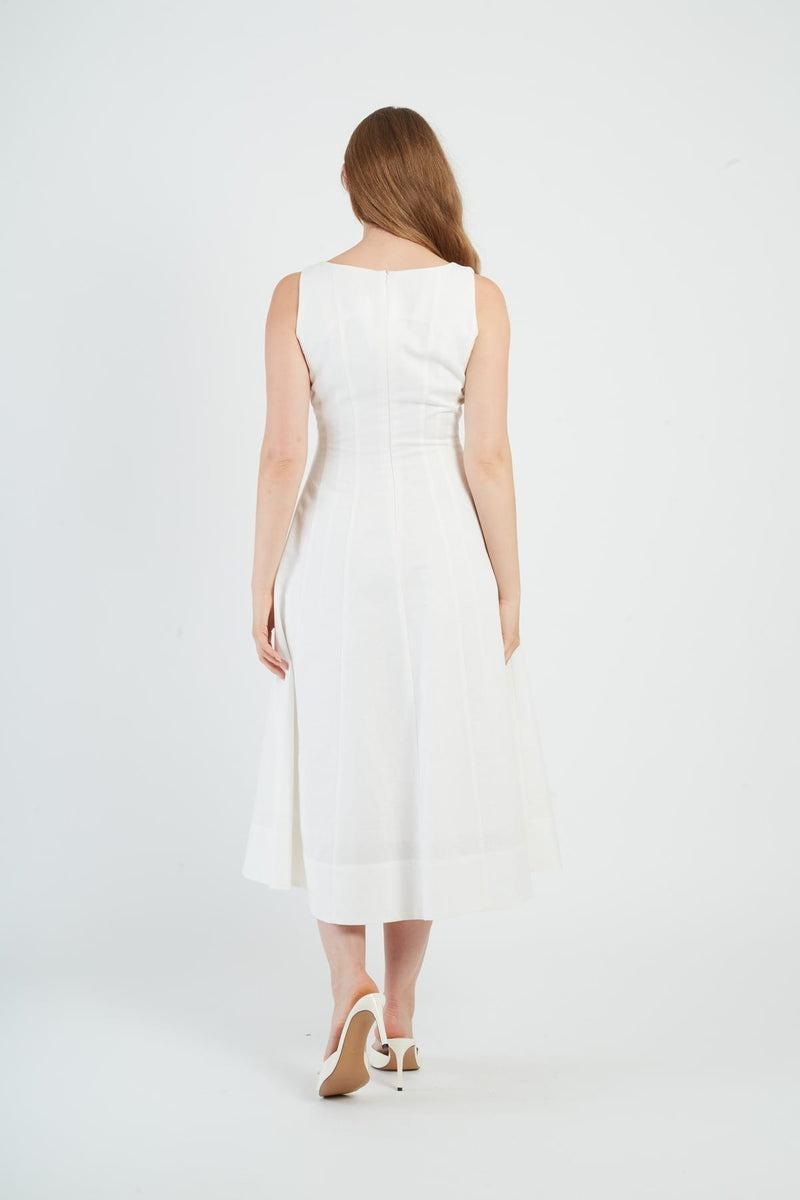 abito con applicazione P615069 GWENOLA BLANC DERHY 