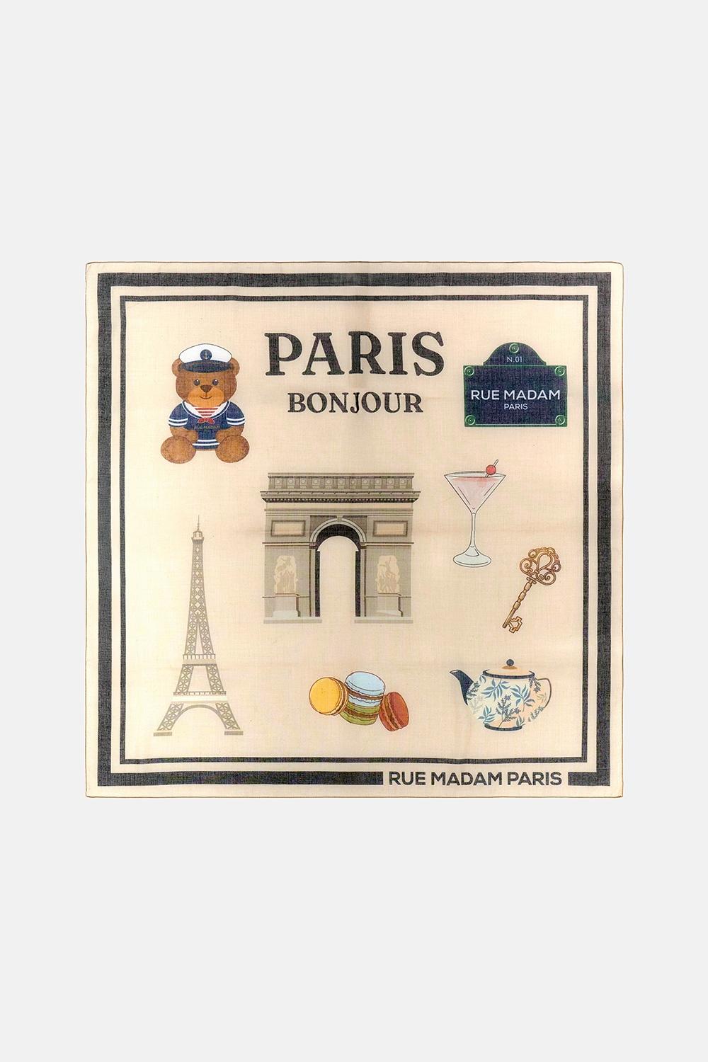 foulard in mussola con stampa SCARF PARIS SS26 1577 BONJOUR RUE MADAM PARIS 