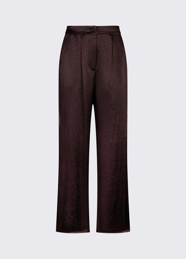 pantalone in raso con spacchetti CA6147T450A P9576 LIU JO BLACK 