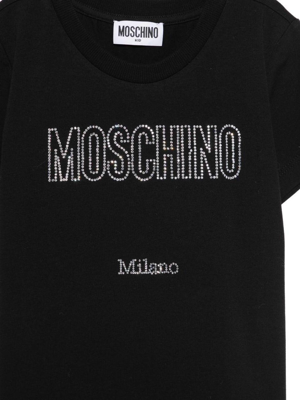 t-shirt strass HHM06K LBA10 60100 MOSCHINO KIDS 