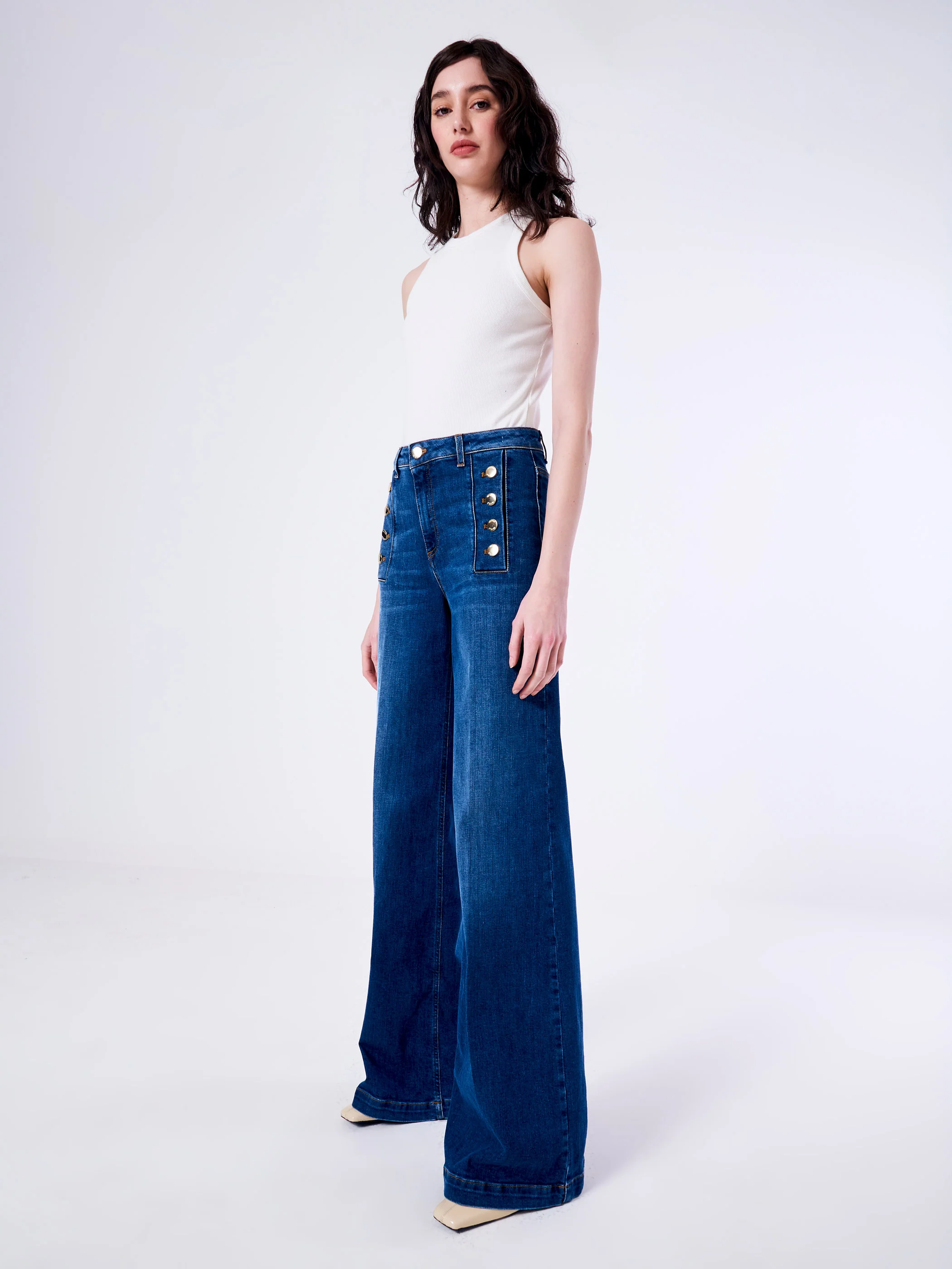 jeans giudith con bottoni DB5054 DENIM VICOLO 