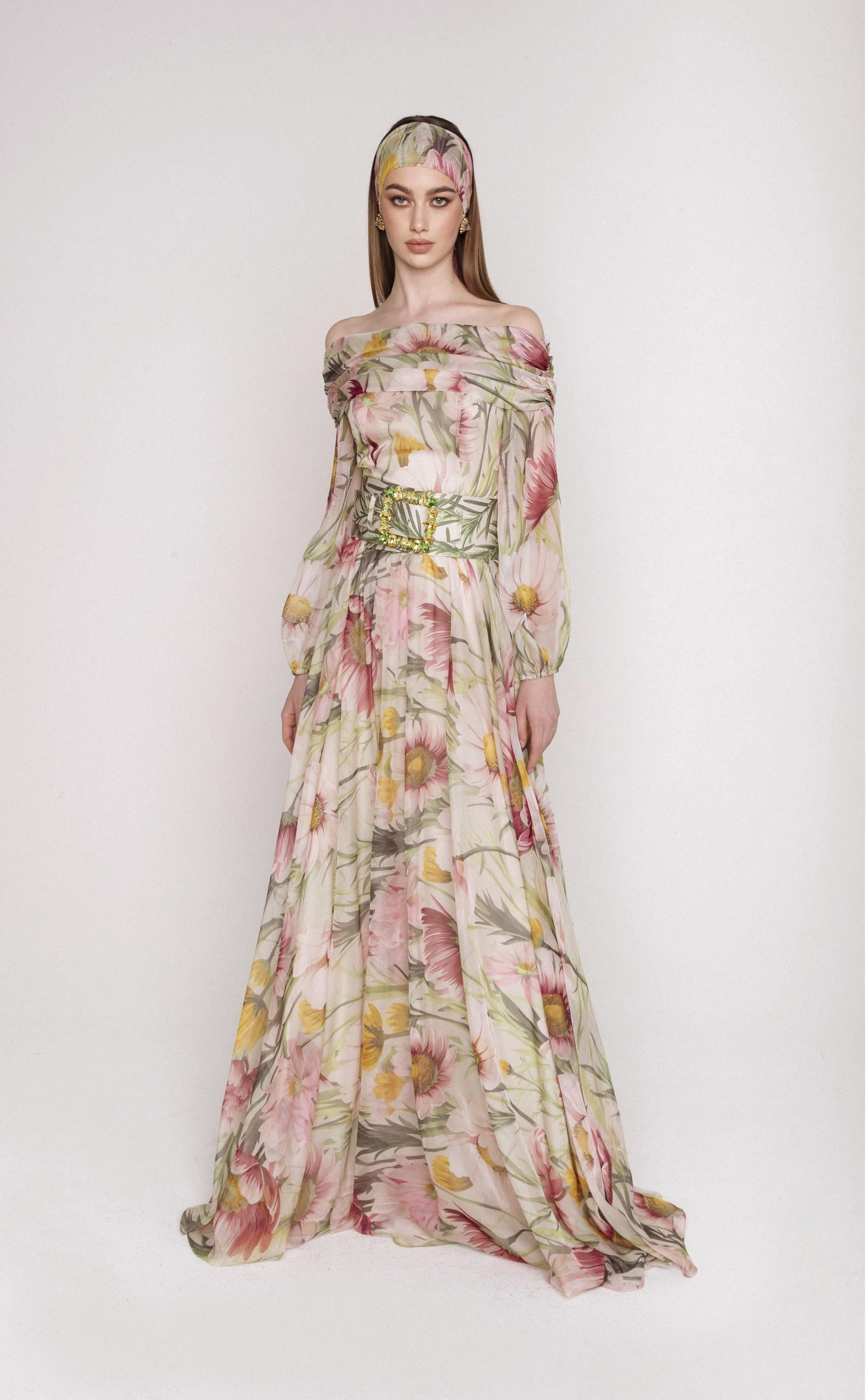 abito elegante a fiori GCR26A499 C18 GIADACURTI 