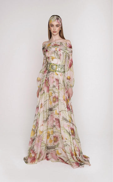 abito elegante a fiori GCR26A499 C18 GIADACURTI 