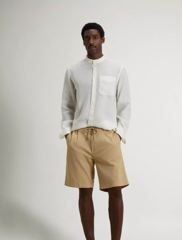 pantaloncini milton in cotone e lino CFWOSH2003MRUT5288 7436 WOOLRICH 
