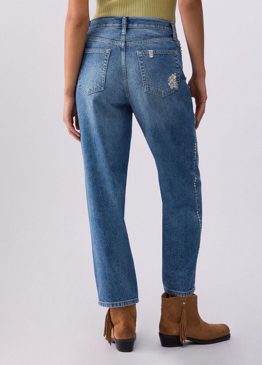 jeans straight con gioiello UA6196D4854 78997 LIU JO DENIM 