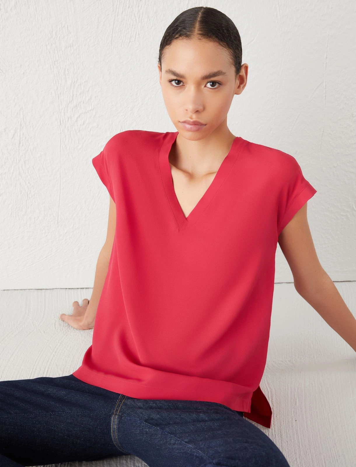 blusa con scollo a V PIALLA 003 MARella 