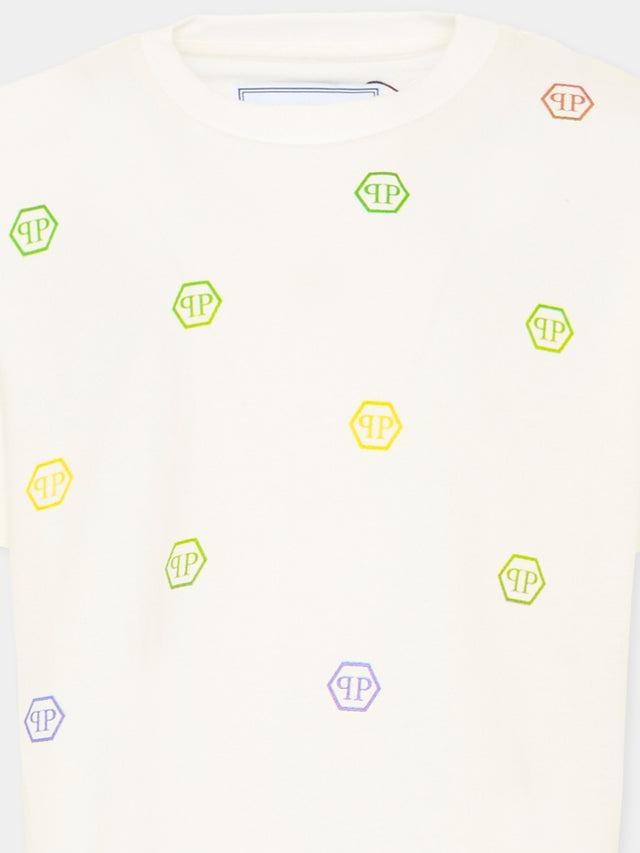 t-shirt con logo all over S6PHJBTH008 002 PHILIPP PLEIN 