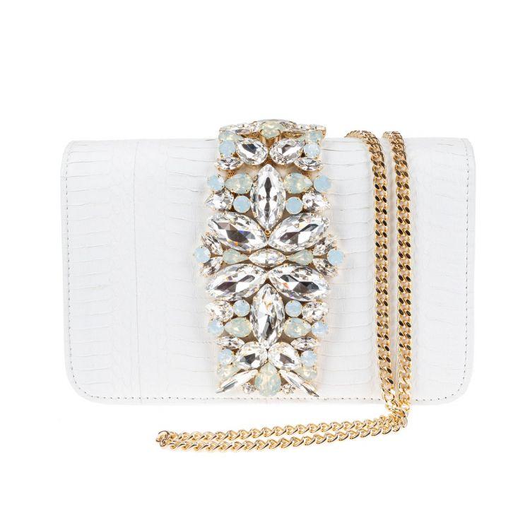 Borsa media in pelle nabuk AL05POSITANO BIANCO EMANUELA CARUSO CAPRI 