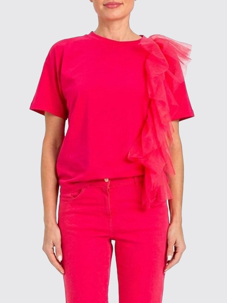 t-shirt regular con tulle 261AP2165 13160 TWINSET ACTITUDE 