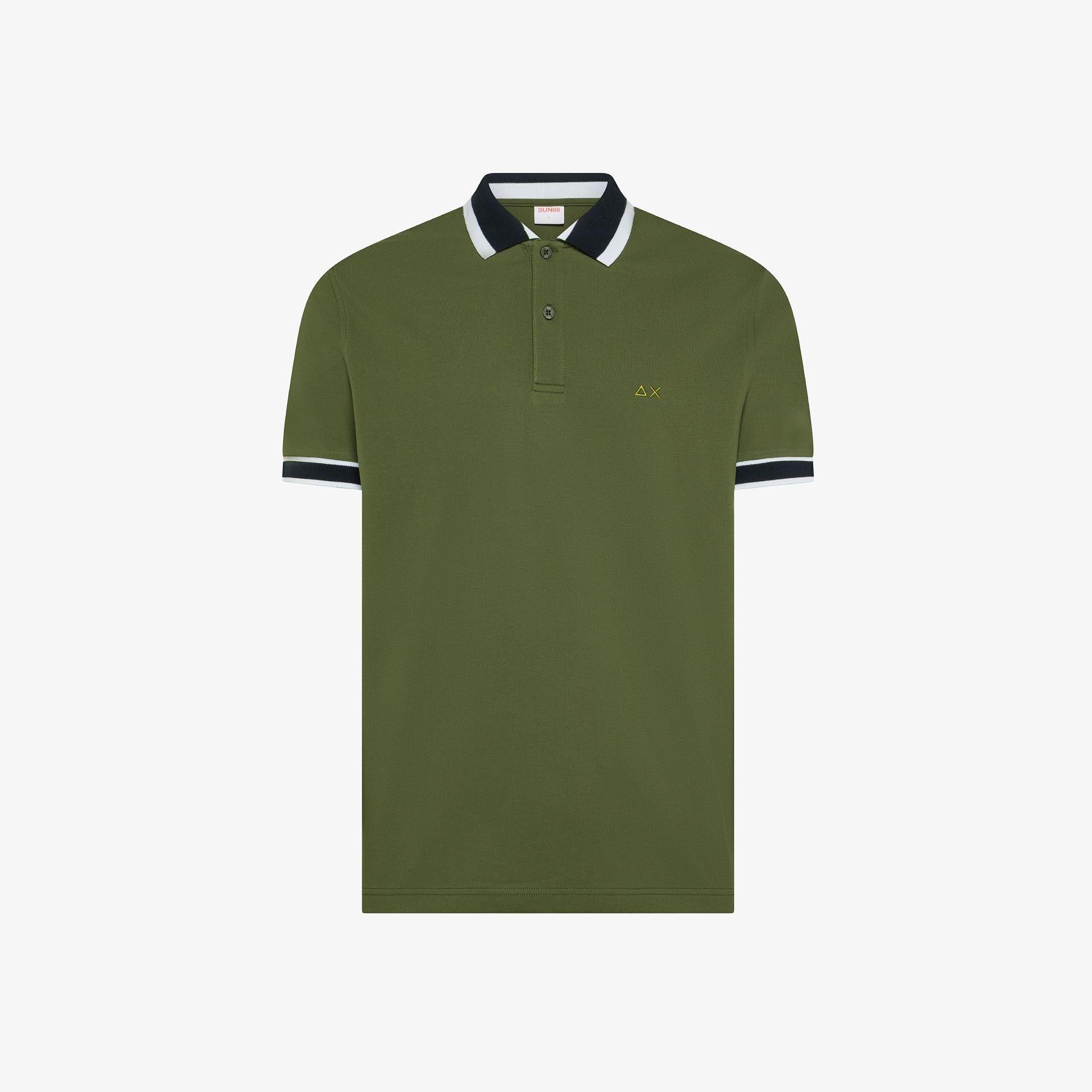 Polo multistripes collo multicolor A36117 VERDE SUN68 