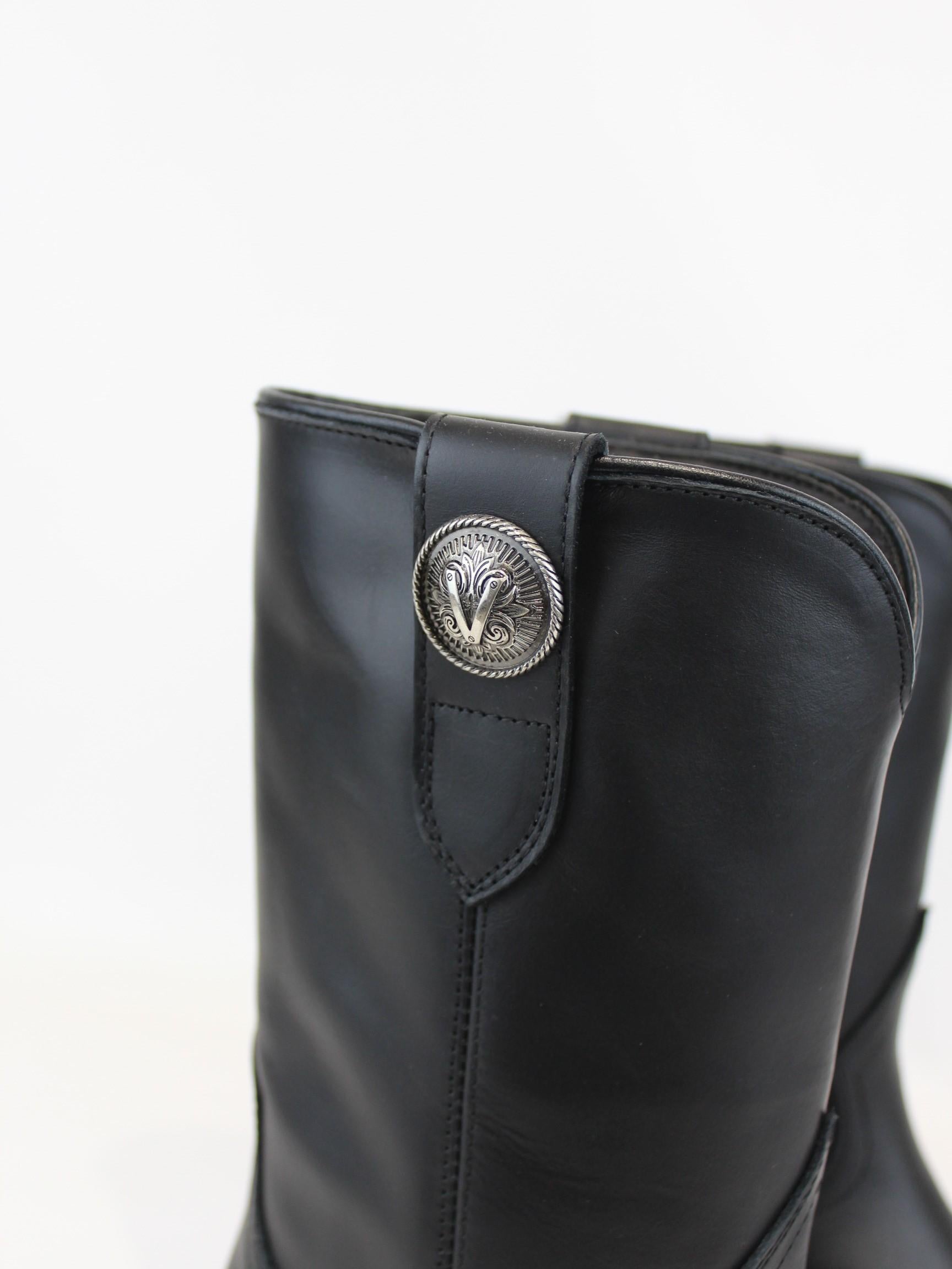 texano in pelle nero 4680 NERO VIA ROMA 15 
