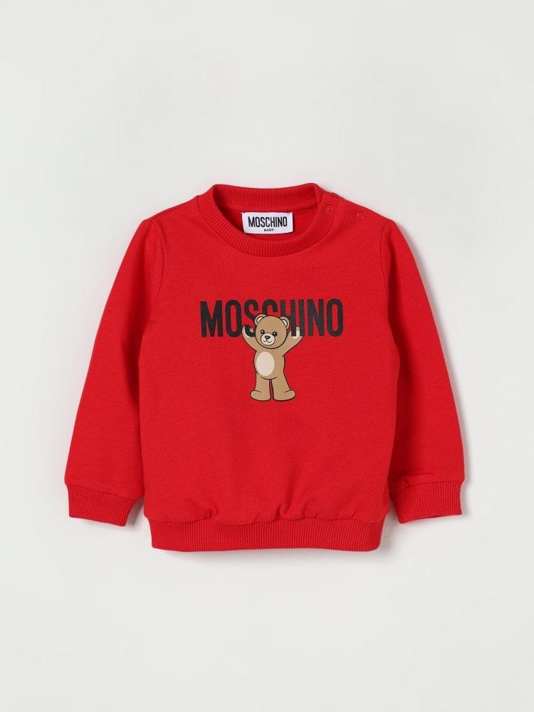felpa in cotone con logo MNF060LCA40 50109 MOSCHINO KIDS 