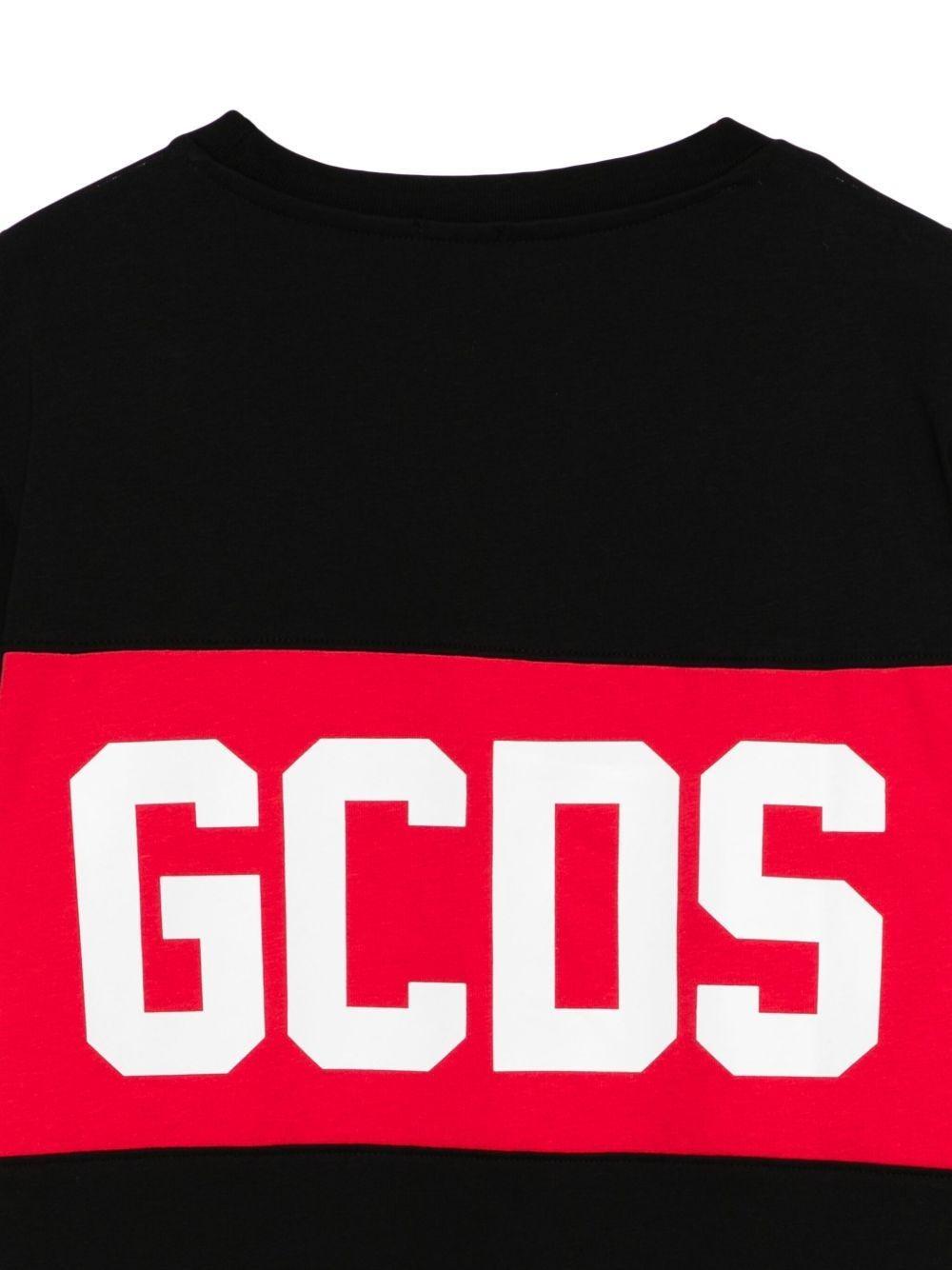 T-shirt con logo contrasto B2JU2329JF1 99 BLACK GCDS 