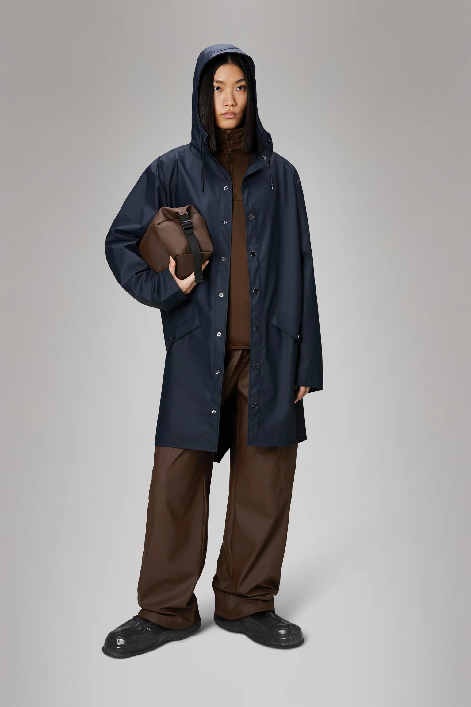 impermabile long jacket 12020 NAVY RAINS 