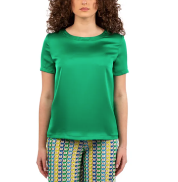 t-shirt classic in raso H.M2124.3651 VERDE HANITA 