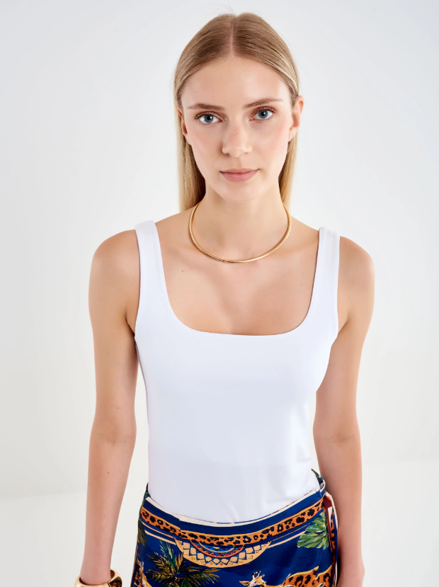 top spalla larga UAB0061 BIANCO VICOLO 