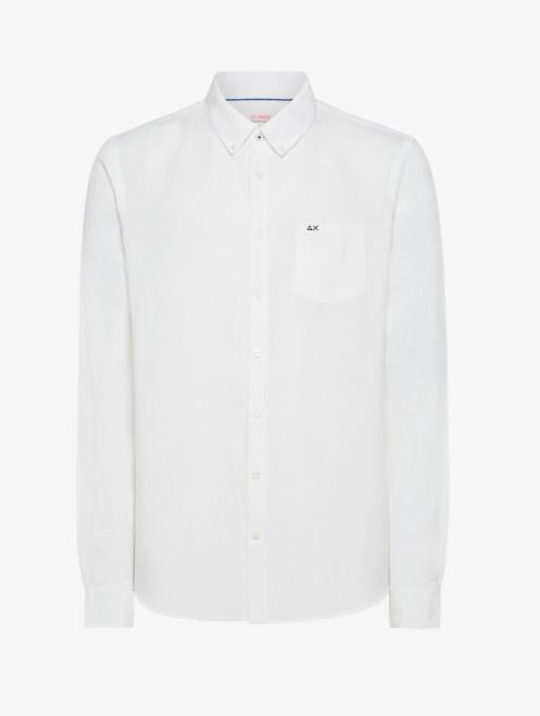 camicia lino con logo ricamato S34103 31 SUN68 