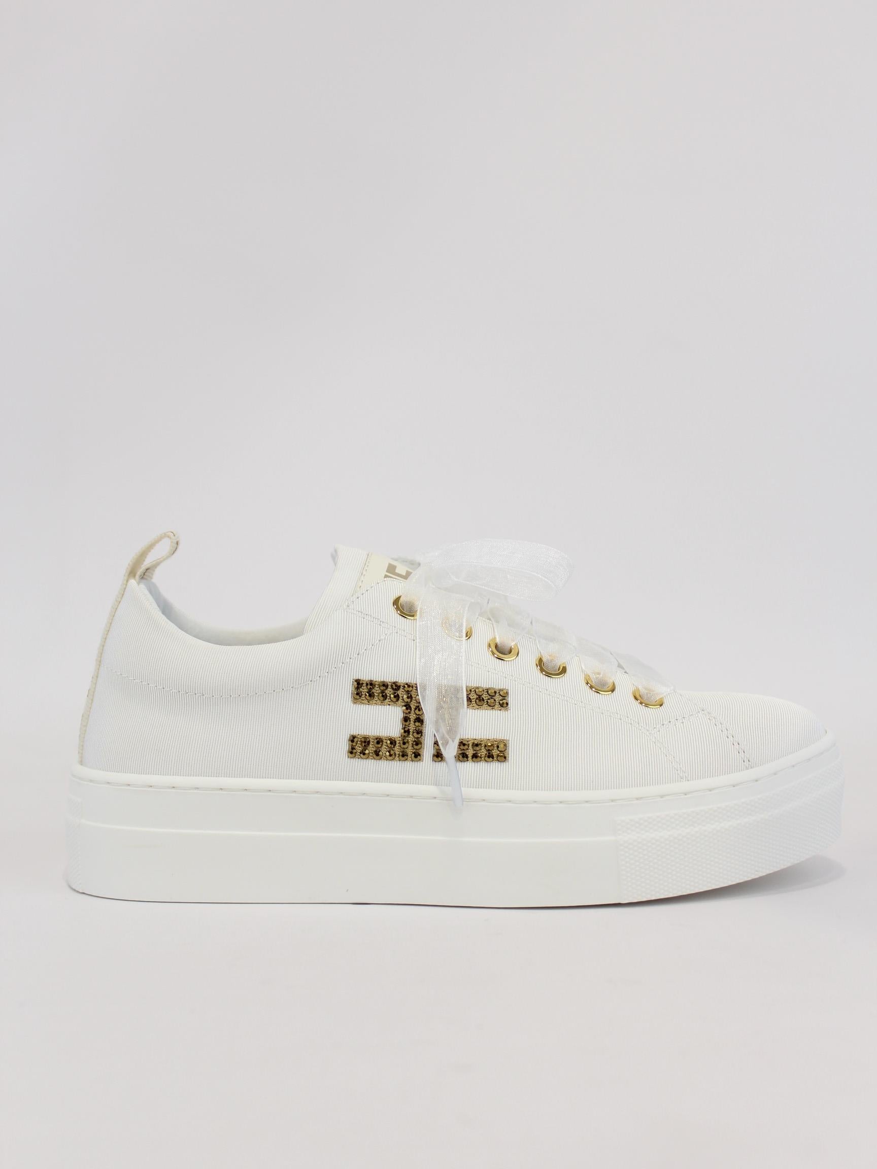 sneakers con logo linguetta F4A9 E0241 BIANCO ELISABETTA FRANCHI 