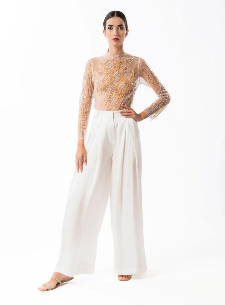 Pantalone pinches LUX2514 WHITE MIRIAM STELLA 
