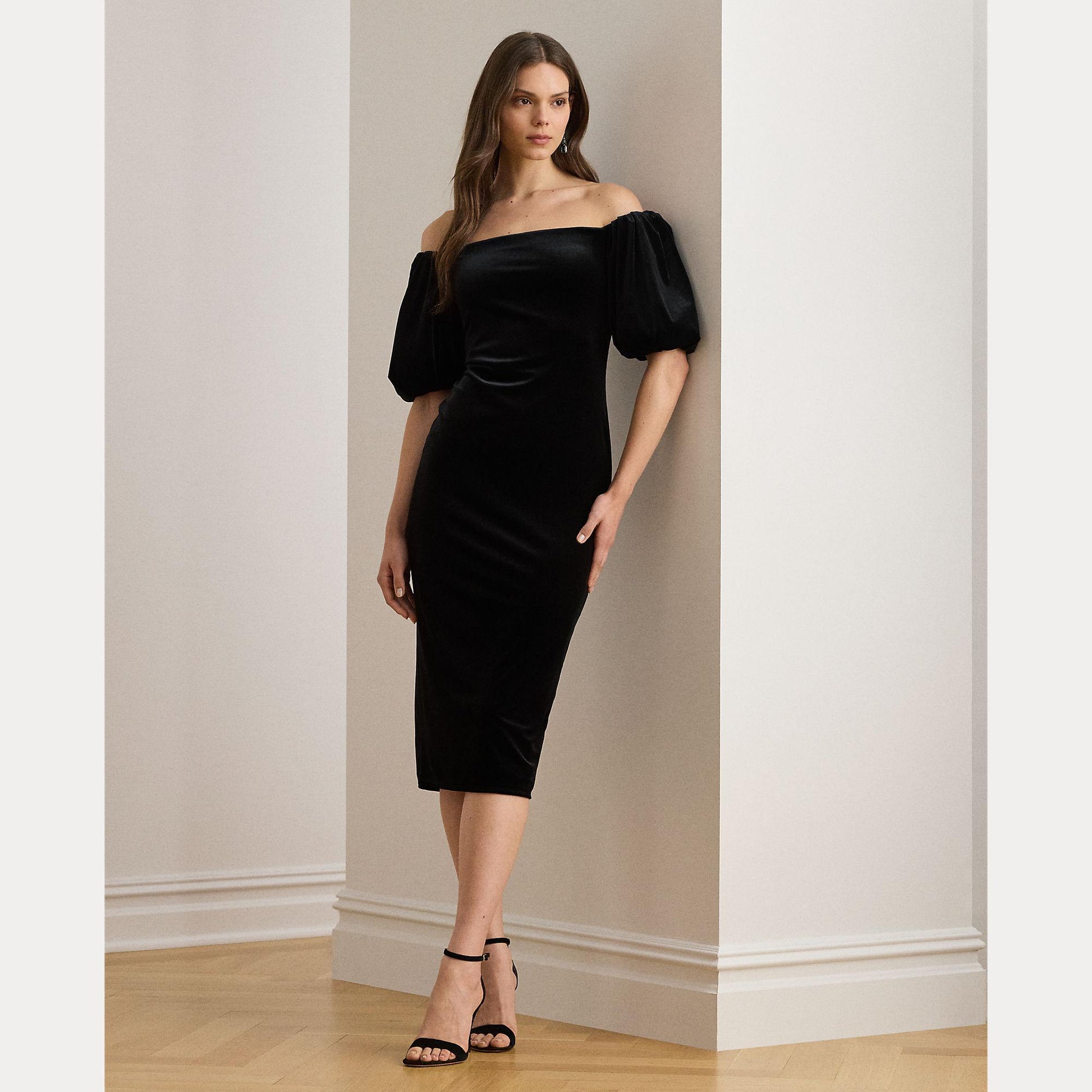 abito con maniche a bolla 253-P03431 001 LAUREN RALPH LAUREN 