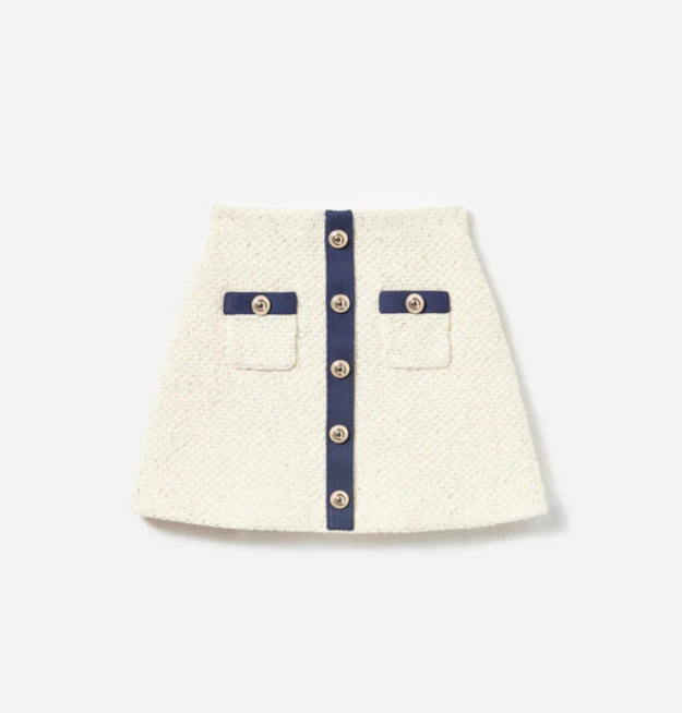 gonna in maglia con pailettes 720SK-C CREAM SELF-PORTRAIT 