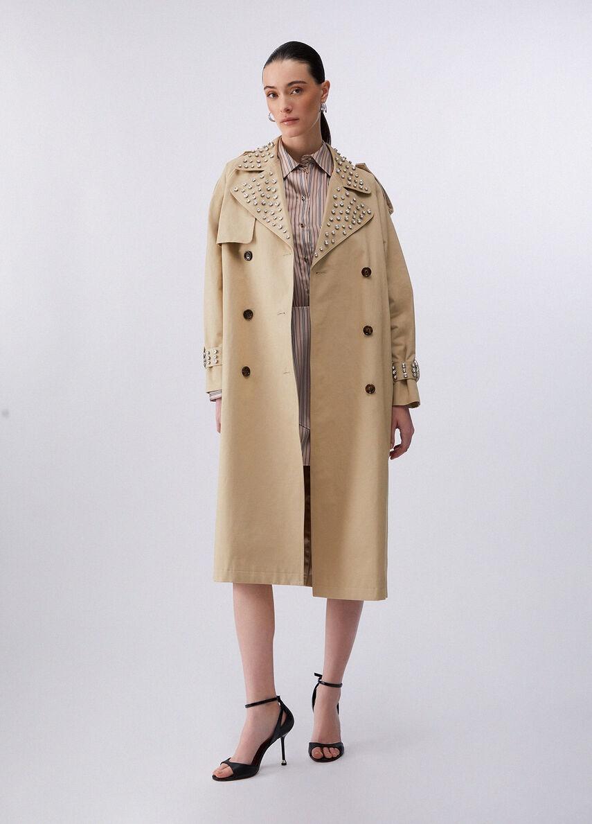 trench con ricamo gioiello CA6003T521A P9574 LIU JO BLACK 