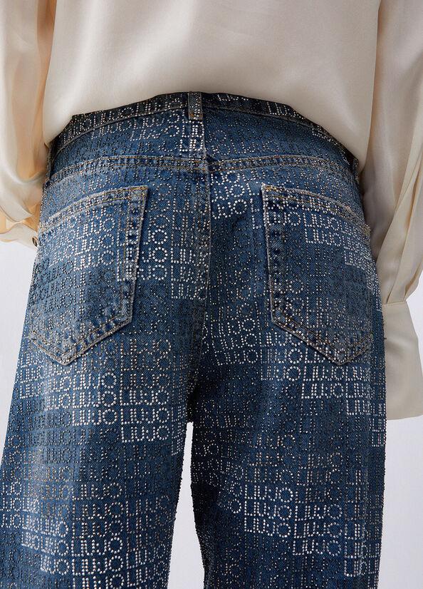 jeans straight con strass UA6019D4854 78977 LIU JO DENIM 