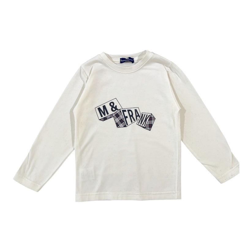 t-shirt con scritta logo MF7403R PANNA/NERO MANUELL&FRANK 