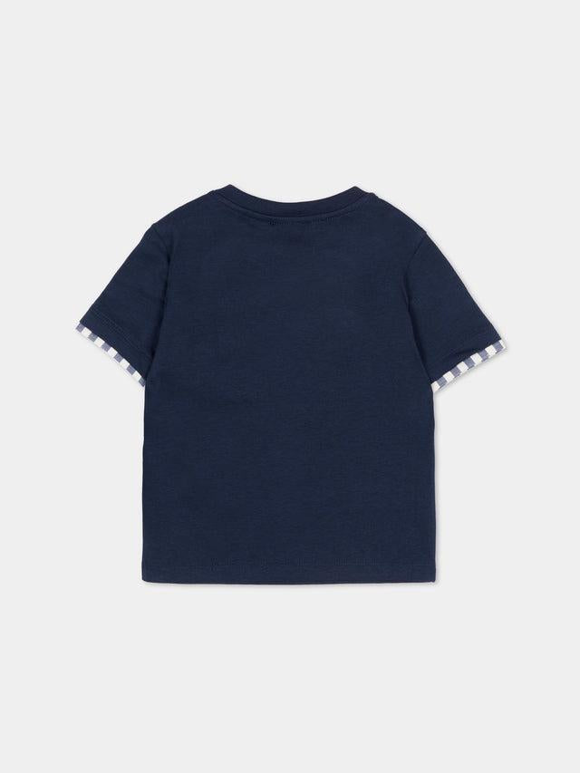 t-shirt con taschino FY8521 Z3708 625 BLUE FAY 