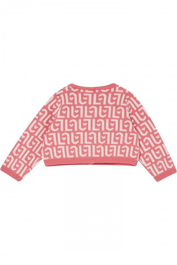 cardigan con cuore e logo HF5056MA07E M9988 LIU JO JUNIOR 