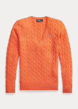 RALPH LAUREN POLO maglia trecce con cavallino Arancione