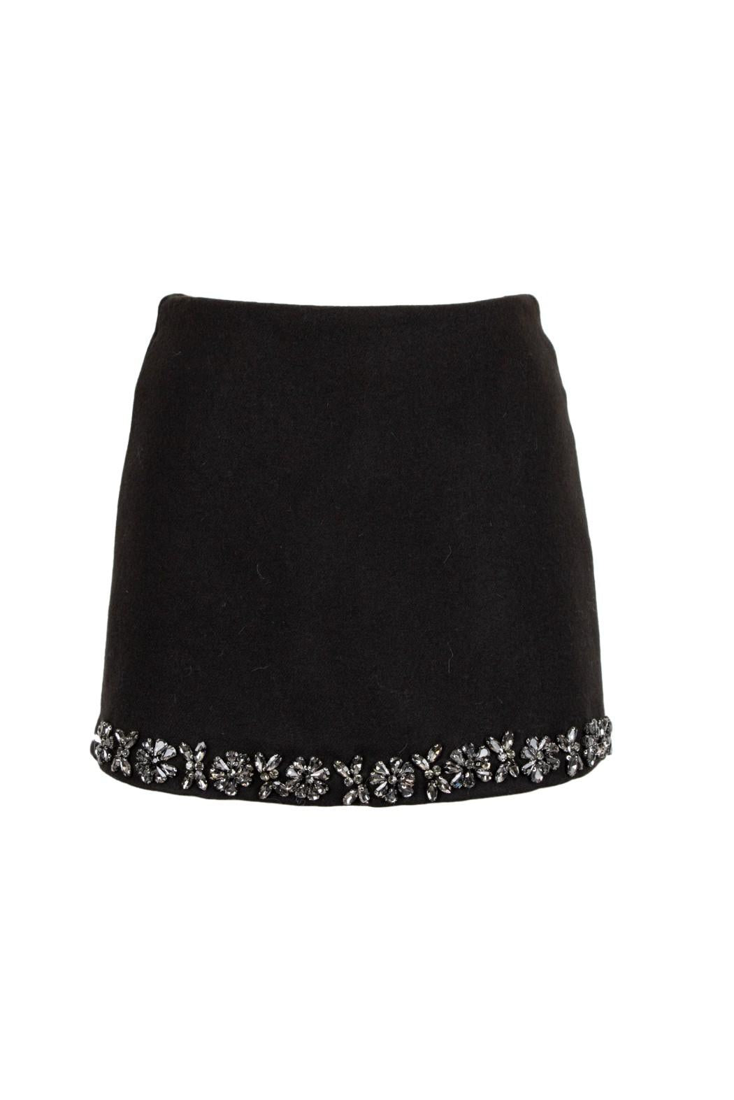 minigonna con gioiello e strass ORTISEI 010W5D6 NERO ODI' ODI' 