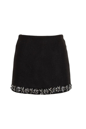 minigonna con gioiello e strass ORTISEI 010W5D6 NERO ODI' ODI' 