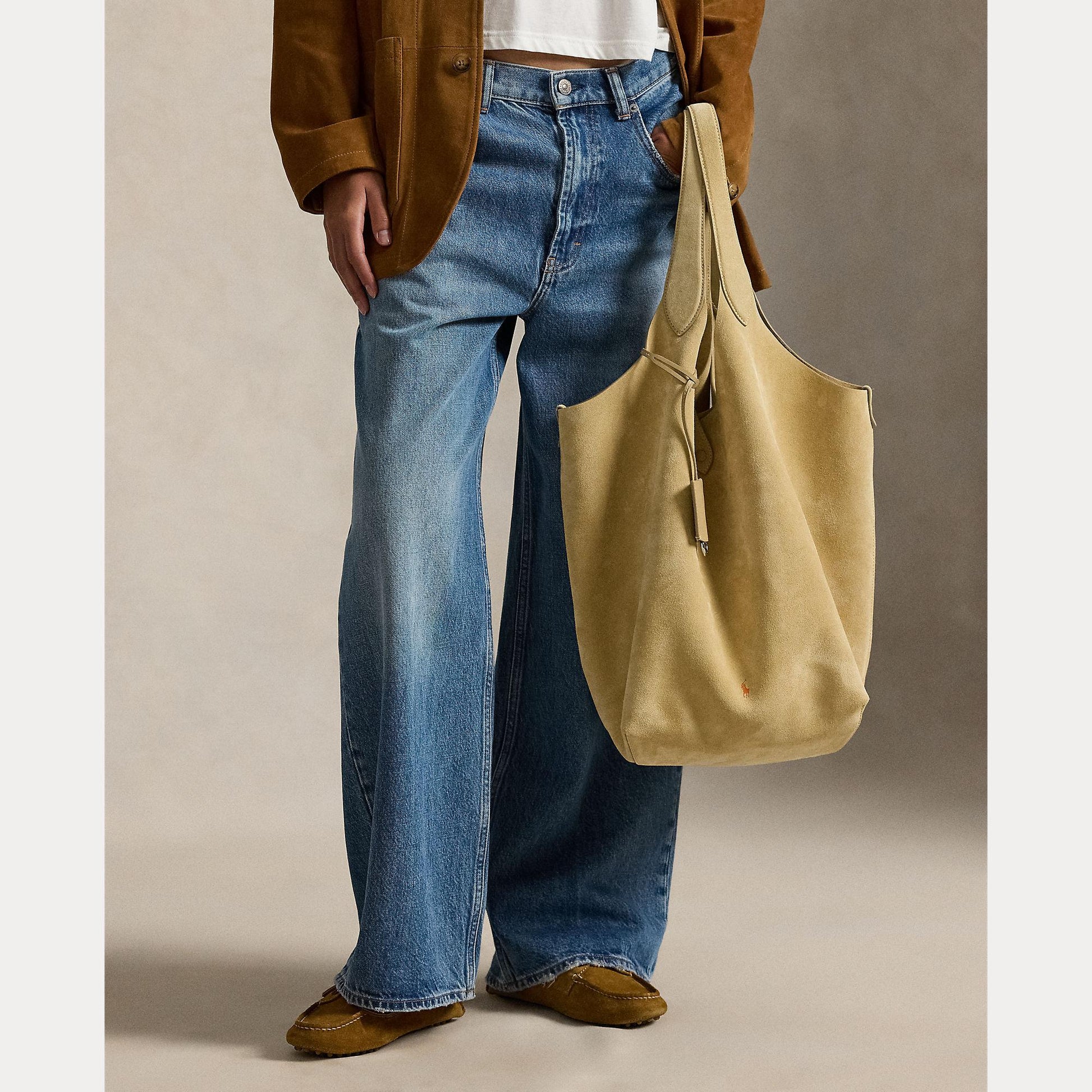 Borsa grande in camoscio 428-968153 004 RALPH LAUREN POLO 