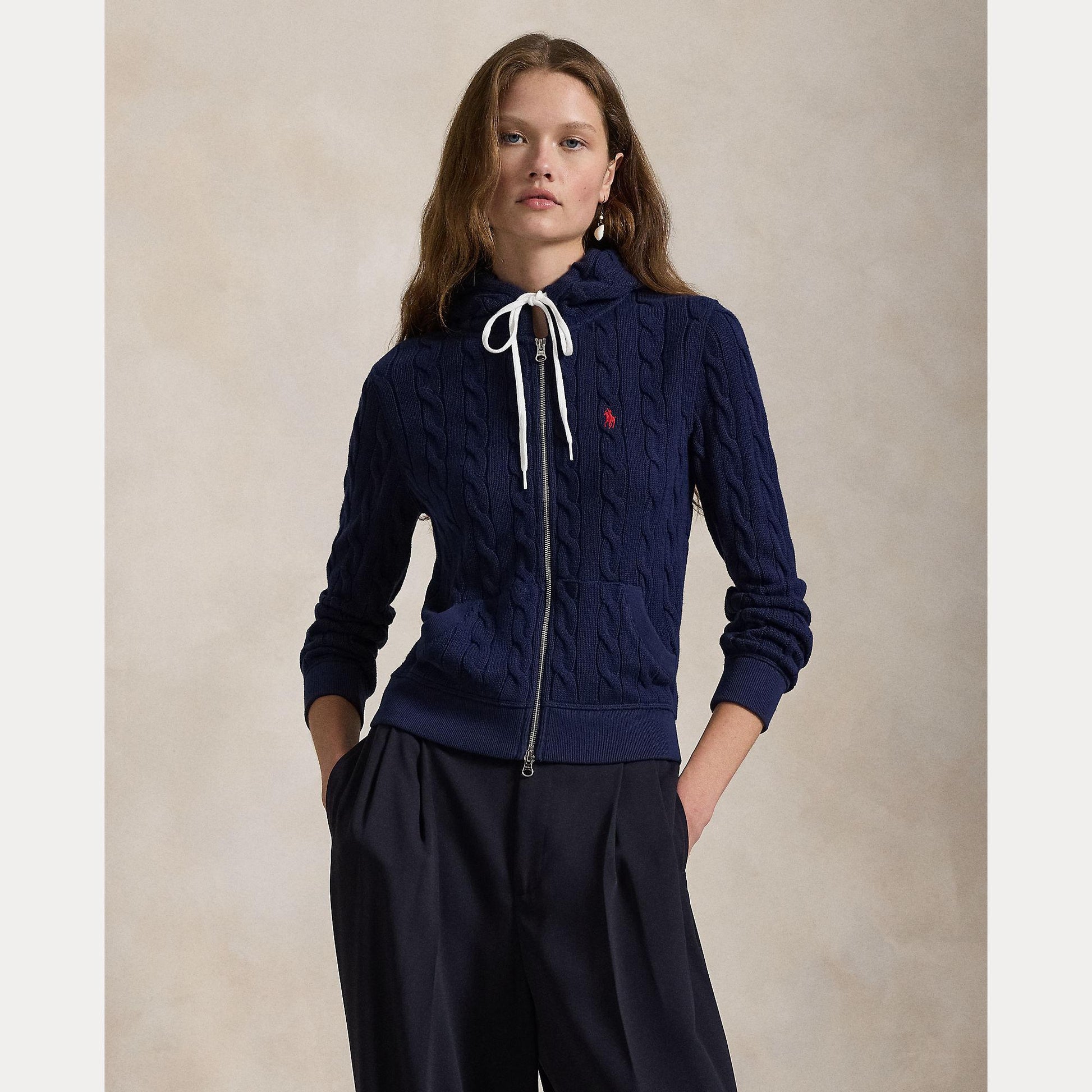 felpa in maglia con zip 211-959124 001 RALPH LAUREN POLO 