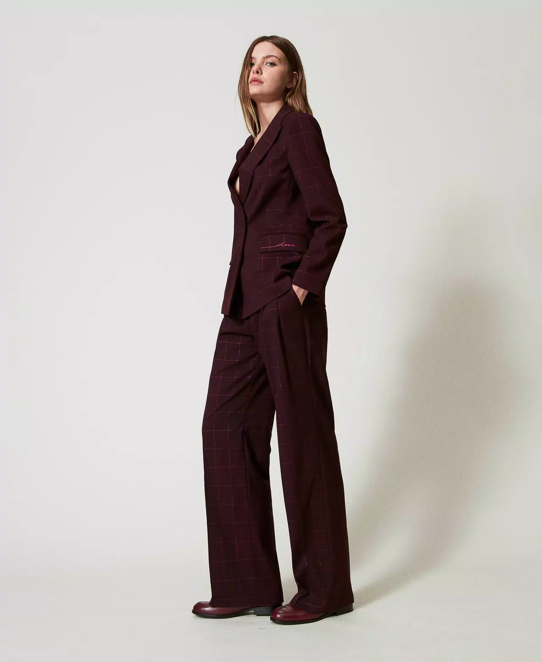 pantalone a palazzo lurex 242AT2165 11963 TWINSET ACTITUDE 