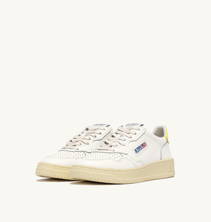 sneakers con patch logata AULWLL09 WHITE/LEMON AUTRY 