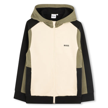 felpa con cappuccio e full zip J52322 21C BOSS 