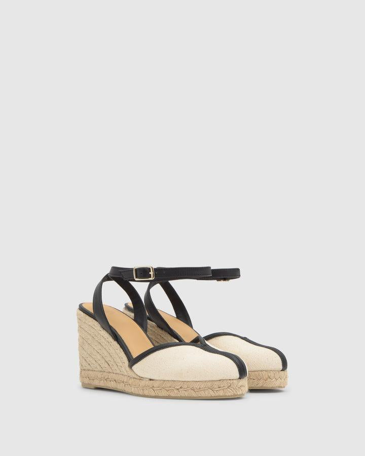 Sandalo cecilia con inserto pelle 026124 202 CRUDO CASTANER 