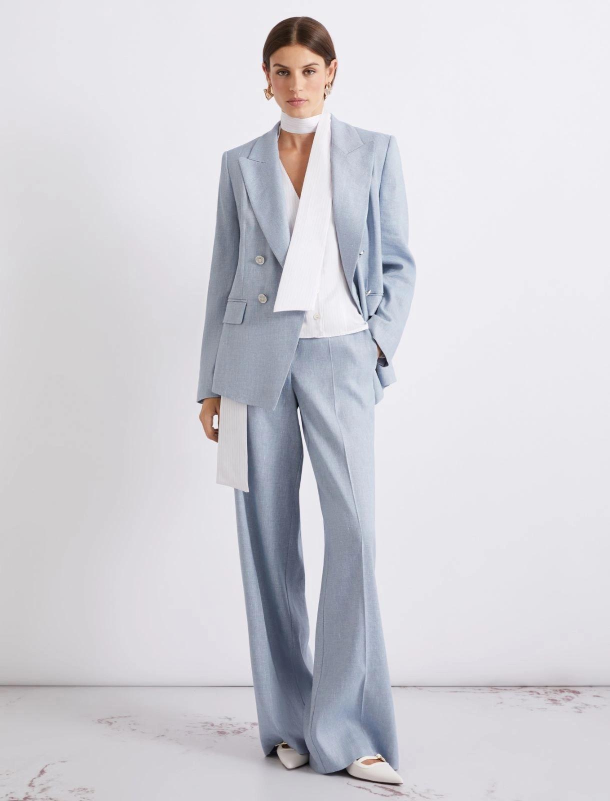 blazer in chevron misto lino MLLBUSSOLA 003 MARella 