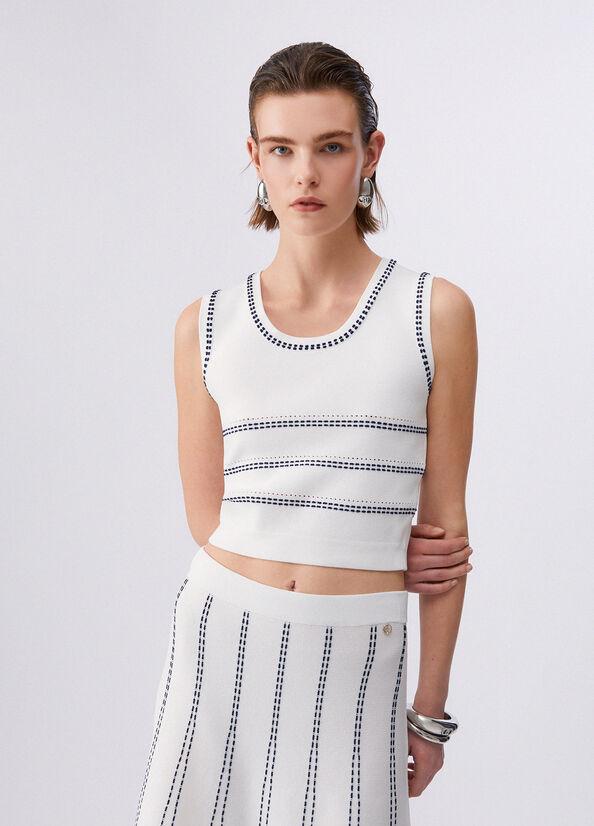 top in maglia WA6146MA81R 03A83 LIU JO WHITE 