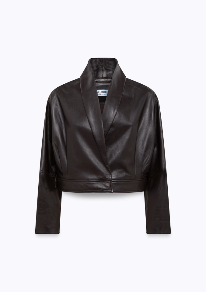 bomber in pelle RA6030P0356 90913 Blugirl 